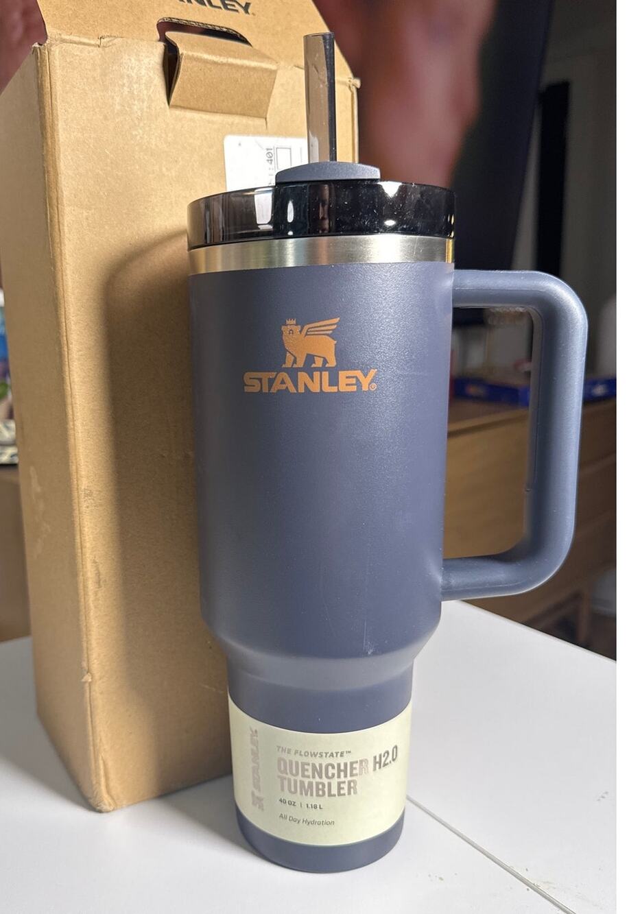 Stanley H2.0 FlowState Quencher 40oz Tumbler Cop-Twilight Blue-Brown-NEW